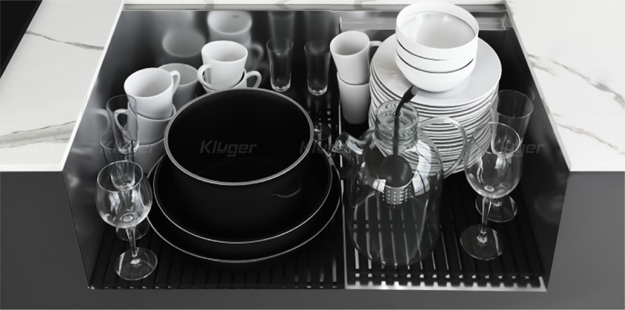 Chậu rửa bát Kluger KF8121FS K200 thiết kế sâu lòng