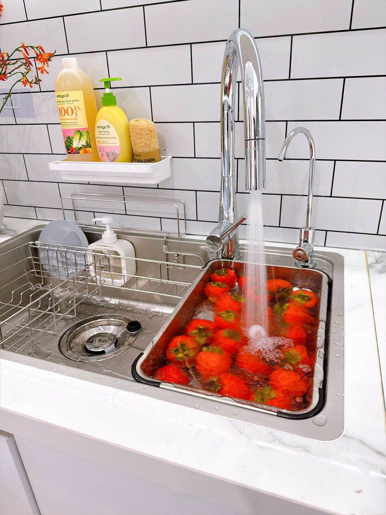 Chậu rửa bát 1 hố Kluger trong không gian thực tế nhà chị Thủy Trần 6 chau rua kluger